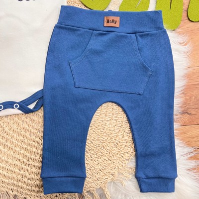 Conj. de Malha 3 peças - Trenzinho - Marinho e Off White